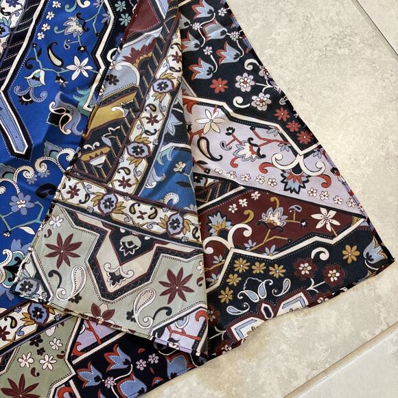 Johnny Was 100% Silk Sz Small Miklos Easy Top Kimono Blouse Poncho Jade Flaw* - Picture 5 of 11